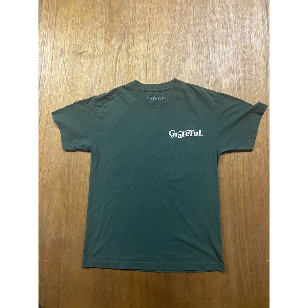 Grateful Apparel Green Graphic Crew Neck Tee GOD Men's Medium